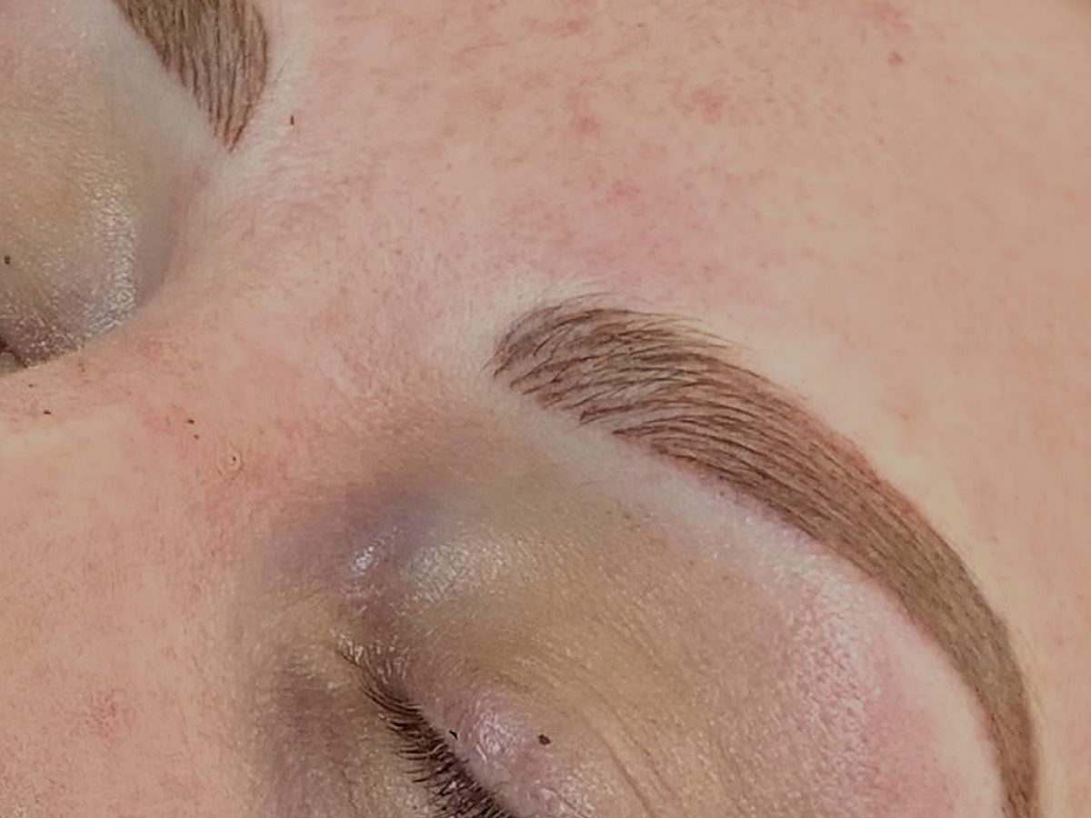 Combination brows by Alison Burns — hair strokes through the front over shading